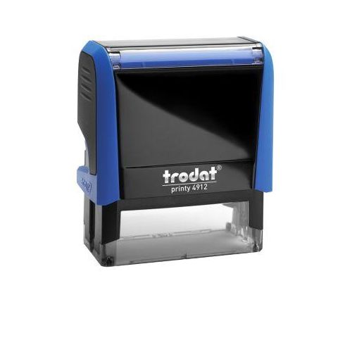 Adress-Stempel trodat® Printy 4912, Gehäusefarbe blau & Stempelabdruckfarbe schwarz