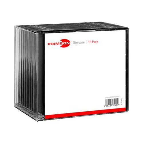 PRIMEON CD/DVD-Leerhüllen, 10 Slimcase