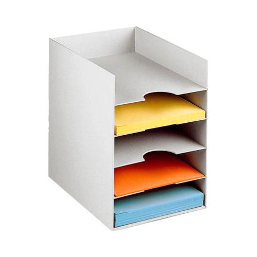 PAPERFLOW Formularbox DIN A4, Polystyrol, für Aktenordner, 5 Fächer, lichtgrau