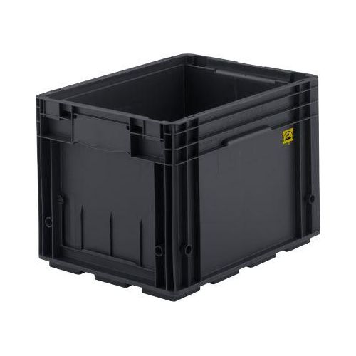 Kleinladungsträger R-KLT 4129 ESD, Kunststoff, B 400 x T 300 mm, bis 20 kg, schwarz ableitend