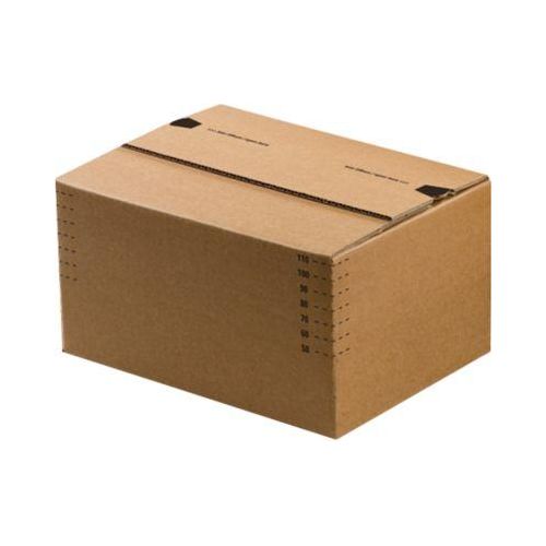 Versandkartons, Automatikboden & wiederverschließbarer Klappdeckel, bis 20 kg, Innenmaße L 305 x B 215 x H 135 mm, Wellpappe, braun, 50 Stück