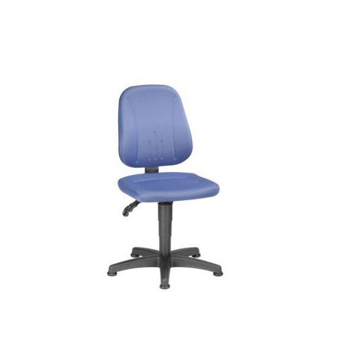 Arbeitsdrehstuhl Unitec, Stoffpolster, Gleiter, Visa mittelblau