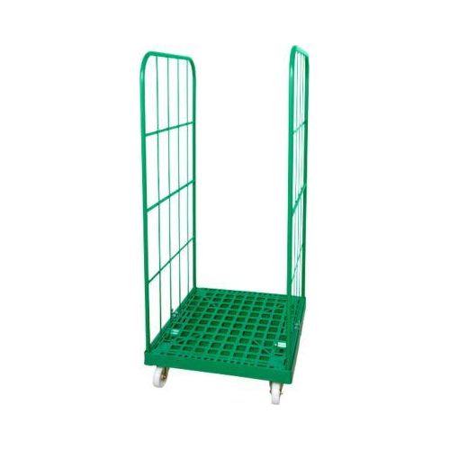 Rollplatte, Kunststoff, mit 2 Seitengittern, H 1550 mm, grün RAL 6024