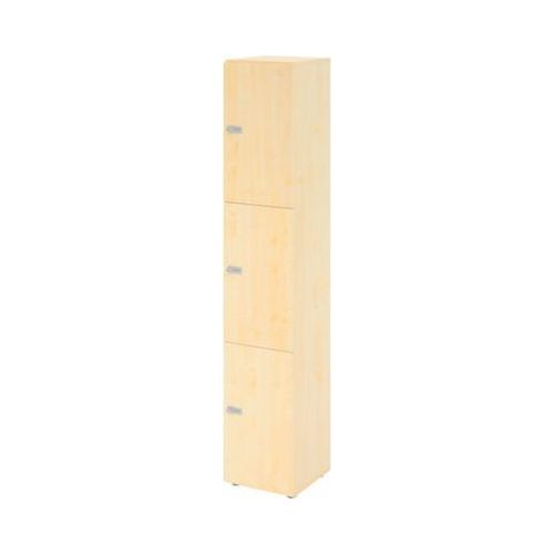 Schließfachschrank Topas Line, 6 Ordnerhöhen, 3 Fächer, Zahlenschloss, B 400 x T 420 x H 2156 mm, Ahorn/Ahorn