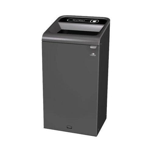 Recyclingstation Rubbermaid Configure, für Restmüll, 87 l, Magnetverbindung, B 495 x T 489 x H 975 mm, schwarz