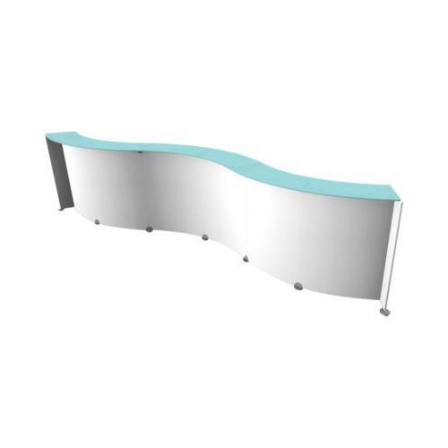 Spirit Empfangstheke, 3 Elemente, wellenförmig, weiß