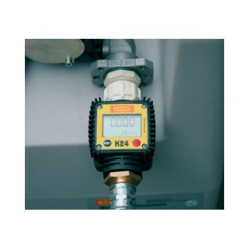 Digitaler Durchflusszähler K24 für mobile Tankstellen CEMO DT-Mobil Easy 200 l, Durchflussmenge 40 l/min, Kunststoff, schwarz-gelb