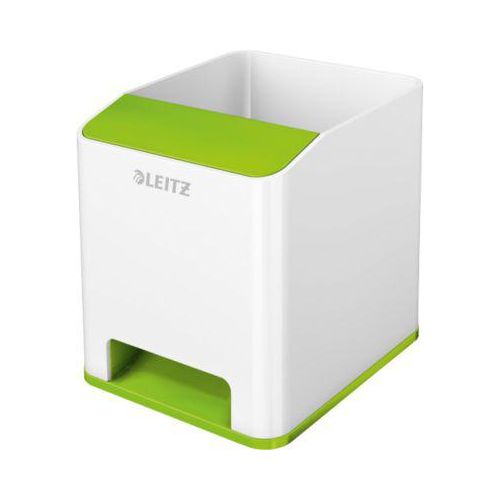 Stiftehalter Leitz WOW Sound, 1 Fach, Smartphone-Fach mit Soundverstärkung, weiß/grün