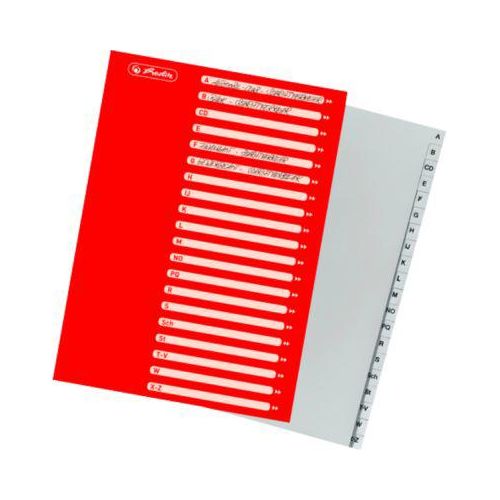 Ordnerregister, A4, A-Z, PP-Folie, grau, 20-tlg.