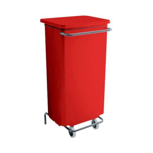 Abfallbehälter Conticolor, mit Pedal, Inhalt 110 Liter, rot