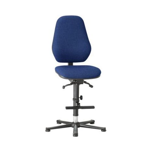 Labordrehstuhl LEANOS 9136, Stoffpolster, Duotec blau