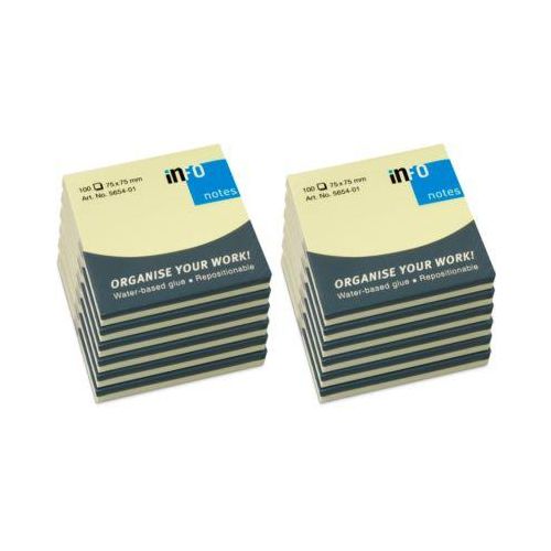 INFO Haftnotizen, 75 mm x 75 mm, 12 x 100 Blatt