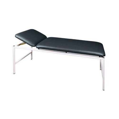 Untersuchungsliege, Kopflehne verstellbar, Stahlgestell, L 2000 x B 700 x H 680 mm, schwarz-weiß
