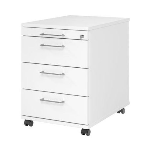 Rollcontainer 1233 Breno, 3 Schübe & 1 Utensilienauszug, abschließbar, B 428 x T 580 x H 590 mm, weiß