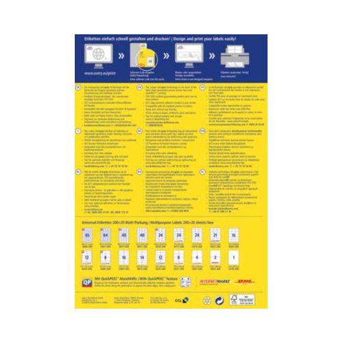 AVERY Zweckform Universal-Etiketten 3427-200, ultragrip, 105 x 74 mm, DP INTERNETMARKE geeignet