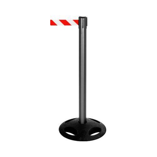 Absperrpfosten RS-Guidesystems GLA 26, schwarzt, Gurt rot/weiß, 2 Stück