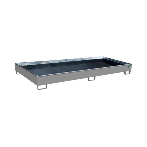 Bauer Regalwanne RW 3300-2 PE, mit PE-Einsatz, B 3262 x T 1312 x H 267 mm, bis 540 l, Stahl lackiert, mausgrau