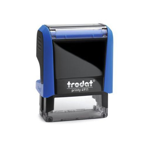 Adress-Stempel trodat® Printy 4911, Gehäusefarbe blau & Stempelabdruckfarbe schwarz