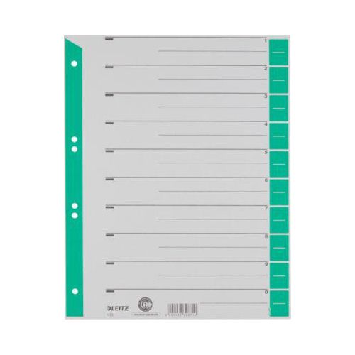 LEITZ® Trennblätter A4 1652, zur freien Verwendung, 25 Stück, grün