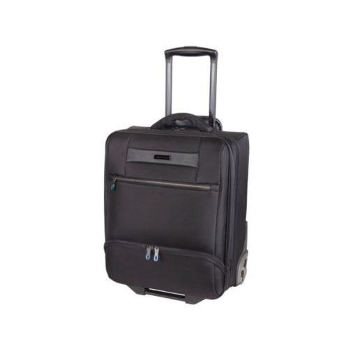 Trolley Lightpak LANDO, 2 Hauptfächer, Laptopfach bis 15'', Handyfach, 6 Einsteckfächer, Reißverschlussfach, 2 Vortaschen, Teleskopgriff, Nylon, schwarz