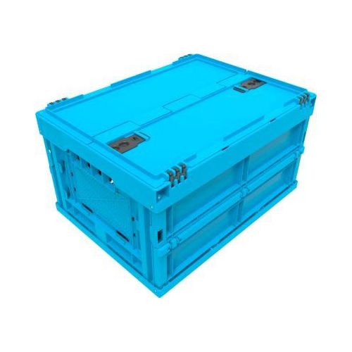 EURO-Maß Faltbox 4322 DL, mit Deckel, für Lager- und Mehrwegtransport, Inhalt 19 L, blau