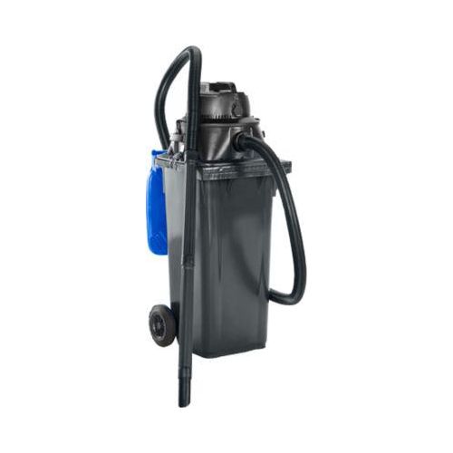 Komplettset Nass-Trockensauger, mit Werkzeugsteckdose, inkl. Großmülltonne für 120 l, 1 Patronenfilter & 1 Vliesfilter, blau