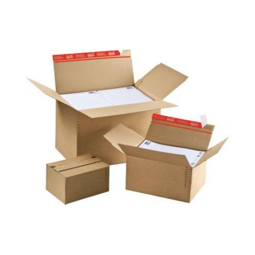 Blitzbodenkarton, DIN A4, doppelter Boden, Selbstklebeverschluss, braun, 10 Stück