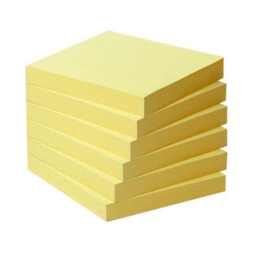 Post-it® Haftnotizen, Recycling-Papier, 76 mm x 76 mm, 6 x 100 Blatt, gelb