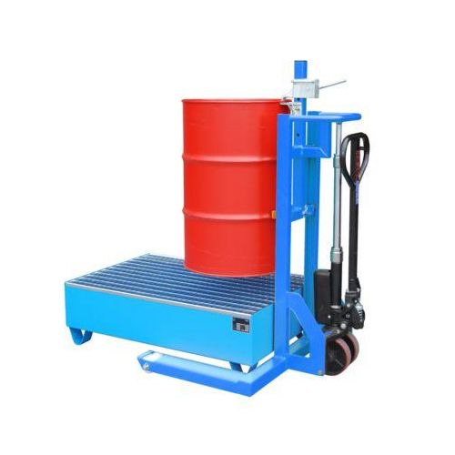 Fassheberoller BAUER FHR 600 G, Stahl, für Fässer bis 220 l, B 1125 x T 1000 x H 1330 mm, blau