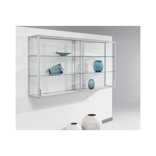 Wand-Präsentationsvitrine, 2020 x 300 x 1020 mm, silber