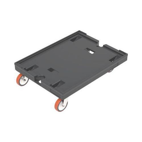 WALTHER Rollwagen 8620 V1, Polypropylen, schwarz, Ladefläche L 800 x B 600 mm, 2 Lenk- & 2 Bockrollen, bis 500 kg