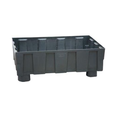 EURO-Auffangwanne 250/2 CEMO, Polyethylen, mit 4 Füßen, mit Zulassung, B 1205 x T 805 x H 430 mm, ohne Gitterrost