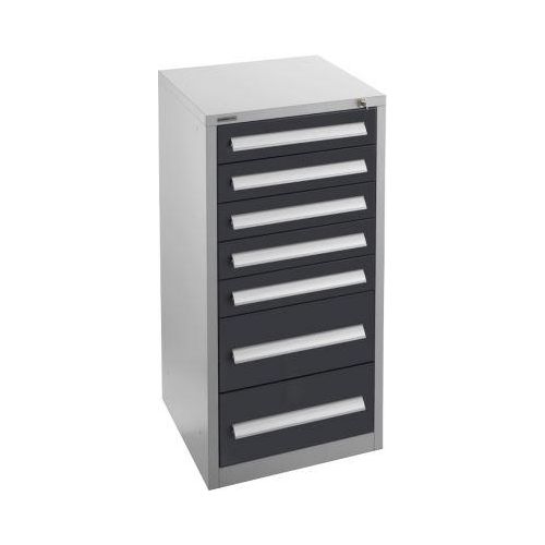 Schäfer Shop Select Schubladenschrank SF 70, 7 Schübe, weißaluminium RAL 9006 anthrazitgrau RAL 7016