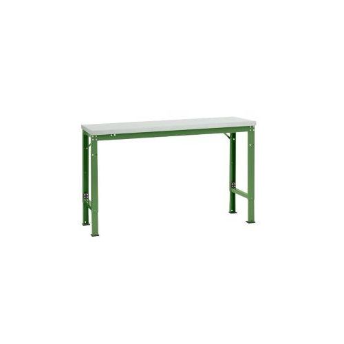 Manuflex Grundtisch UNIVERSAL Spezial, 1500 x 800 mm, Kunststoff lichtgrau, resedegrün