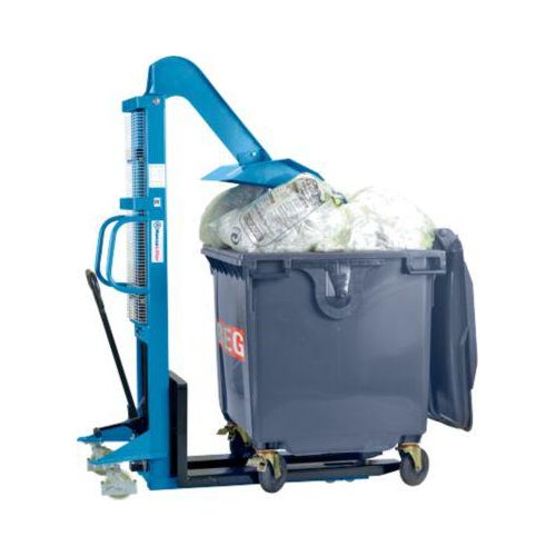 Müllpresse HanseLifter® LiftPress LP1100, inkl. Hochhubwagen SDJ 1016, für Standard-Müllcontainer mit Volumen 800-1100 l