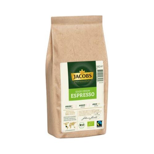 Jacobs Good Origin Espresso, 1 kg, Ganze Bohne, Bio & Fairtrade, röstig-süß, mit Toffee-Aroma