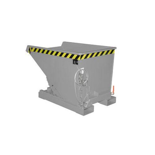 Bauer EXPO® E-300, Späne-Kippbehälter Typ E, mit Siebblech, öl- & wasserdicht, staplertauglich, B 770 x H 1260 x H 835 mm, mausgrau RAL 7005