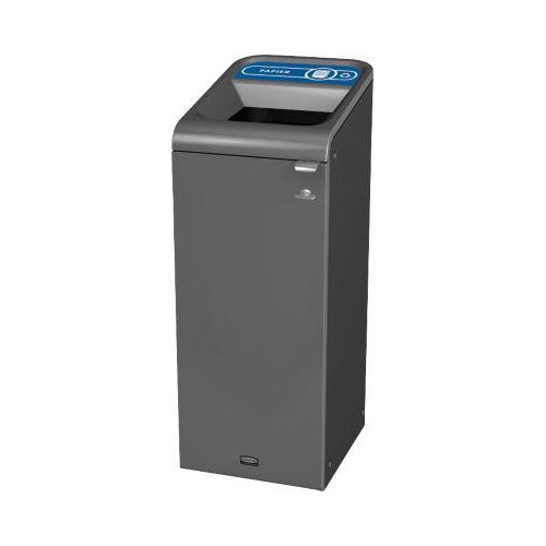 Recyclingstation Rubbermaid Configure, für Papier, 57 l, Magnetverbindung, B 495 x T 367 x H 975 mm, blau