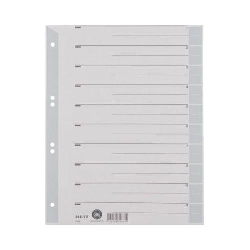 LEITZ® Trennblätter A4 1652, zur freien Verwendung, 100 Stück, grau