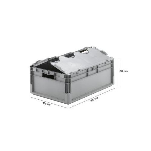Euro Box Leichtbehälter ELB 6220, aus PP, Inhalt 43,7 L, mit Deckel, grau