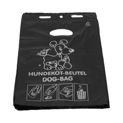 Deiss Hundekotbeutel, 2,8 Liter, HDPE, mit Positionsdruck, B 200 x L 330 mm, schwarz, 2000 Stück