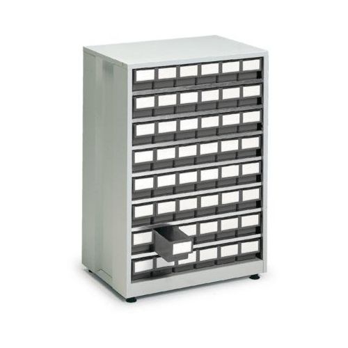 Schubladenregal, mit 48 Schubladen, grau