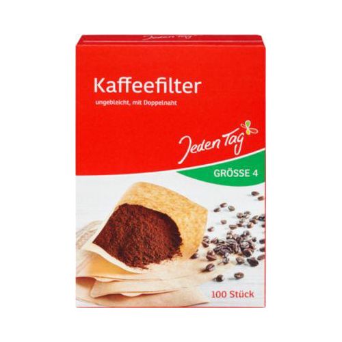 Kaffeefilter Markant Jeden Tag, für Kaffeemaschinen & Handfilter, Doppelnaht, Größe 4, naturbraun, 100 Stück