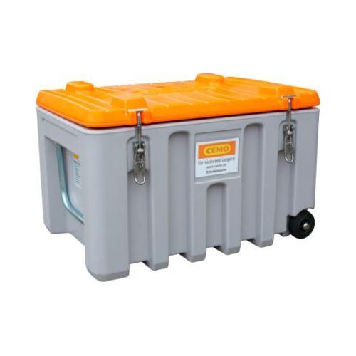 Trolley CEMO CEMbox 150, Polyethylen, 150 l, L 800 x B 600 x H 530 mm, stapelbar, grau/orange