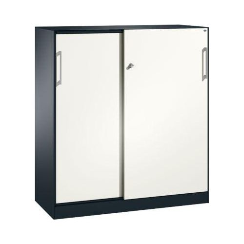 Schiebetürenschrank ASISTO C 3000, 3 Ordnerhöhen, mit Abdeckplatte, Breite 1200 mm,