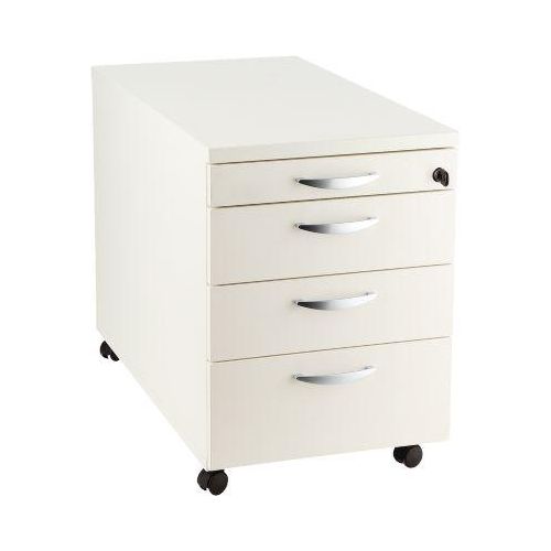 Rollcontainer NEVADA, 1 Utensilienauszug, 3 Schubladen, B 430 x T 600 x H 600 mm, weiß