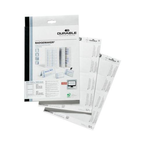 Ersatzschilder für Tischnamensschilder, 63/126x150 mm, 40 St.