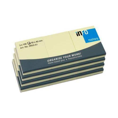 INFO Haftnotizen, 50 mm x 40 mm, 12 x 100 Blatt