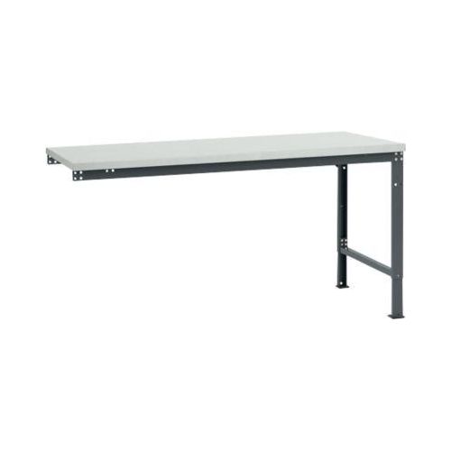 Manuflex Ansatztisch UNIVERSAL Spezial, Tischplatte Melamin, 1750x1000, anthrazit