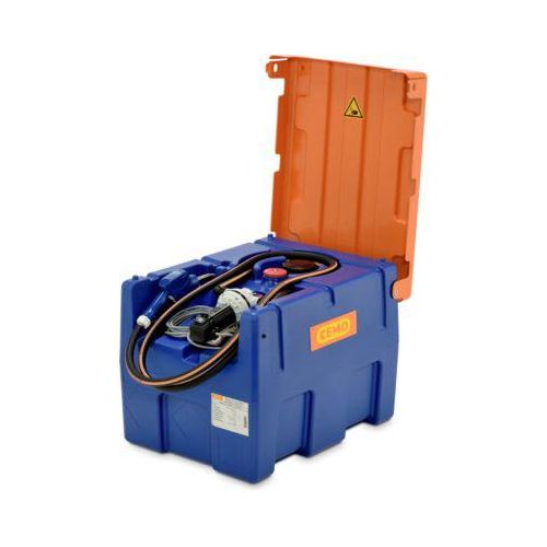 Mobile Tankstelle CEMO Blue-Mobil EASY, mit Membranpumpe CEMATIC BLUE 12 V, 200 l Tank für AdBlue®, Klappdeckel, B 800 x T 620 x H 610 mm